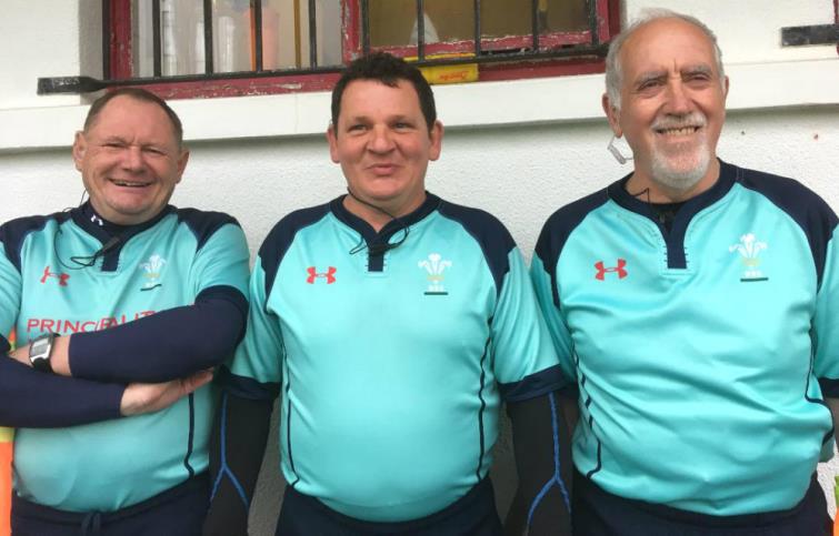 Match officials Jason Summers, Charlie Watts and Ian Paddick